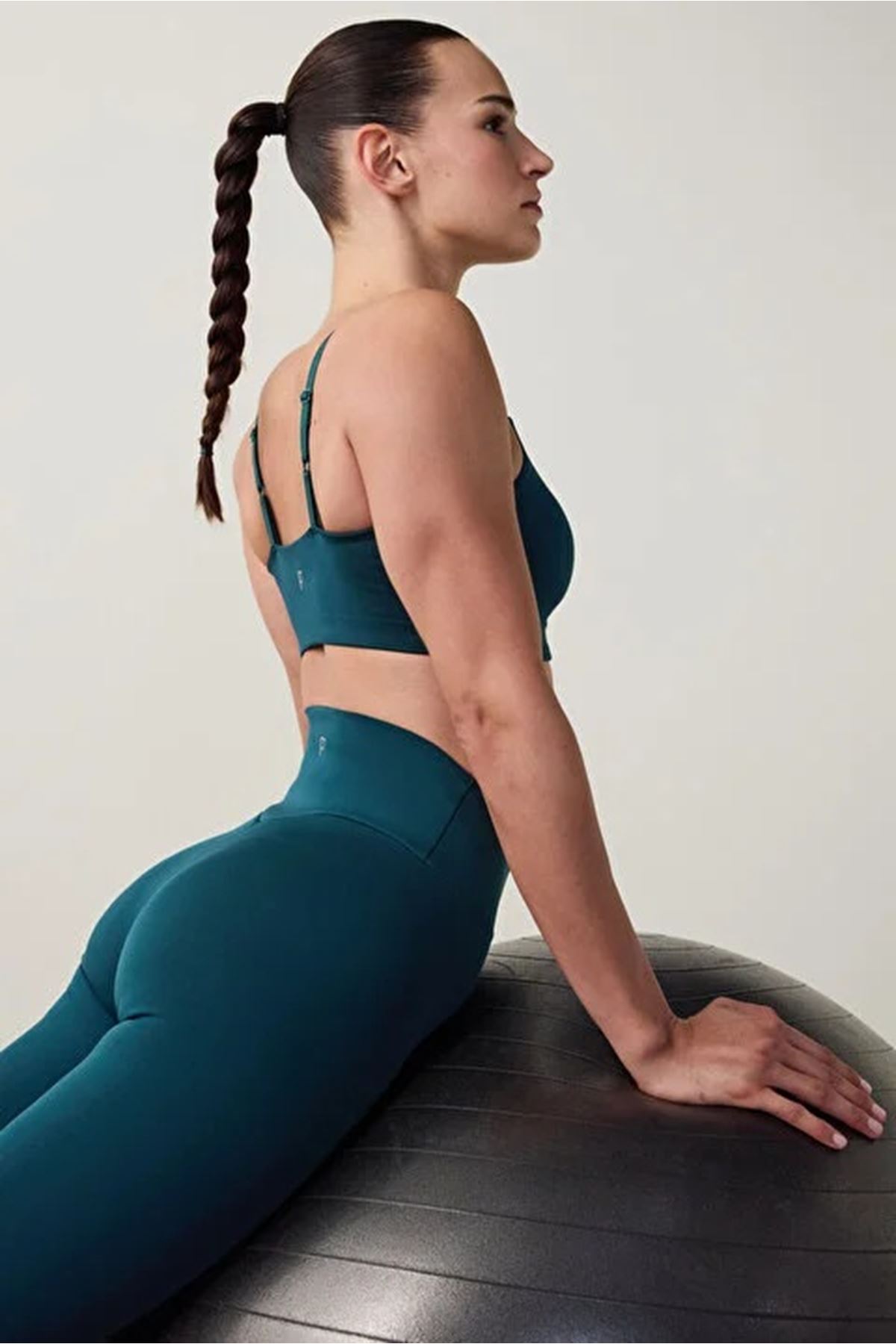 Koyu Yeşil Hafif Destek V-Kesim Yüksek Bel Zero Feel V Shape Tayt