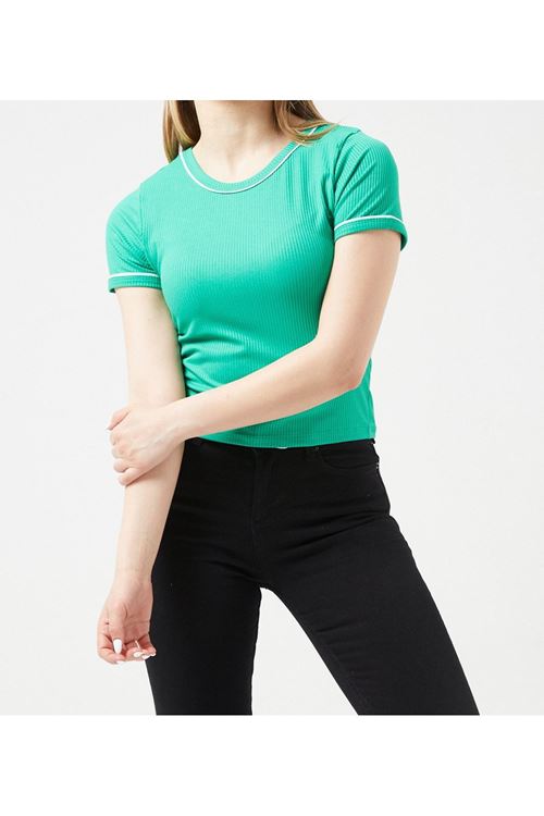 yazlık sıfır yaka fitilli bluz