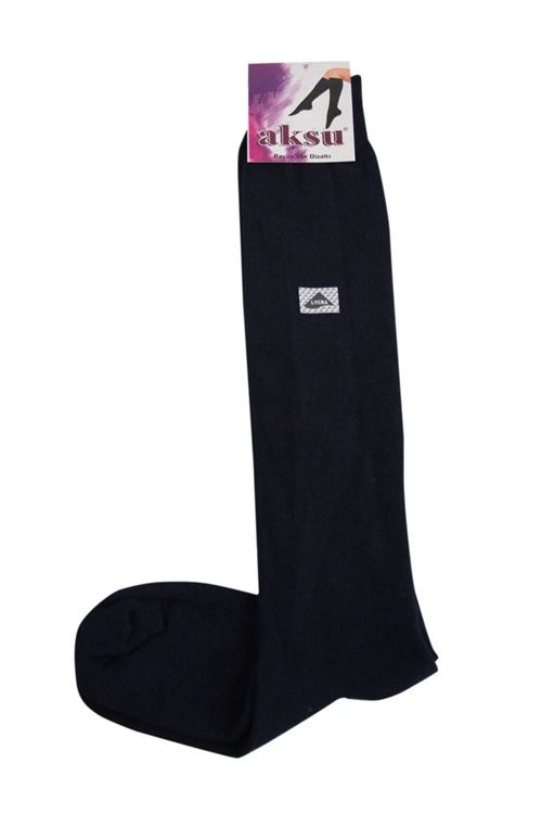 3 Adet Dizaltı yün çorap-SİYAH