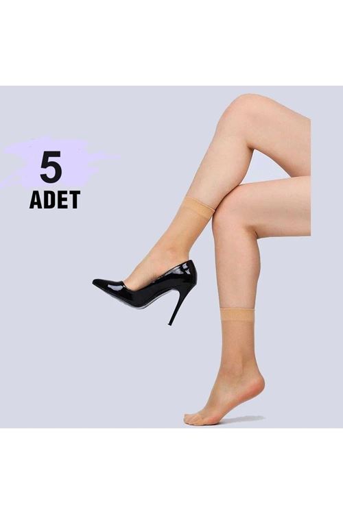 5 Adet  mat  ince 15 den soket çorap