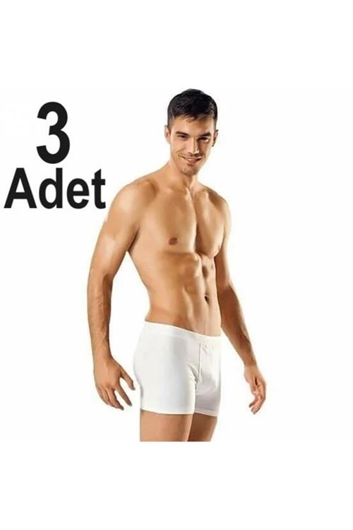 3 ADET  erkek boxer-Beyaz
