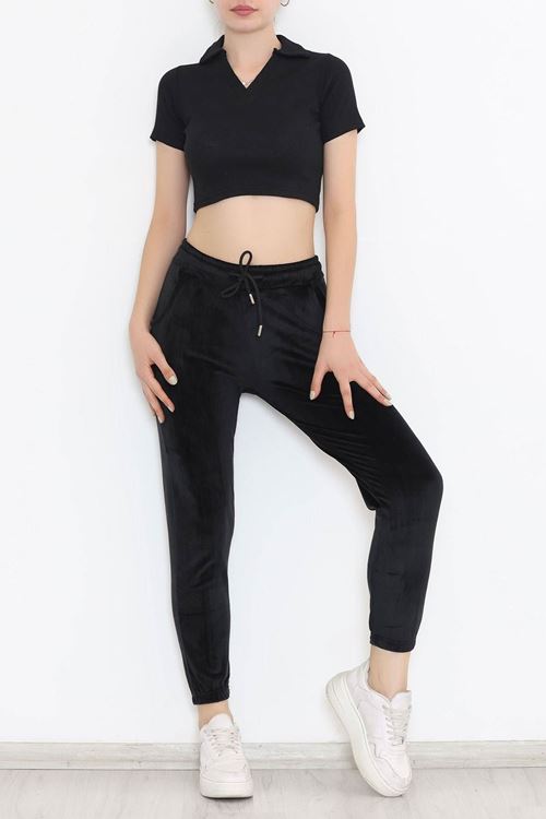 Kadife Eşofman Altı Siyah - 330354.1608.