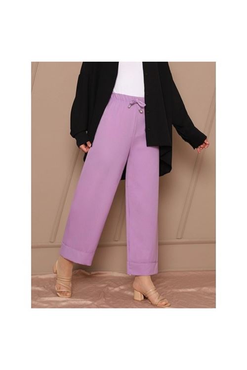 Bağcık Detaylı Double Paça Pantolon