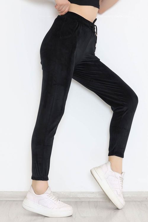 Kadife Eşofman Altı Siyah - 330354.1608.