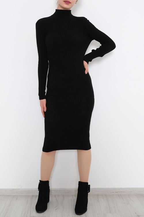 Yarım Balıkçı Elbise Siyah - 10072.1612.