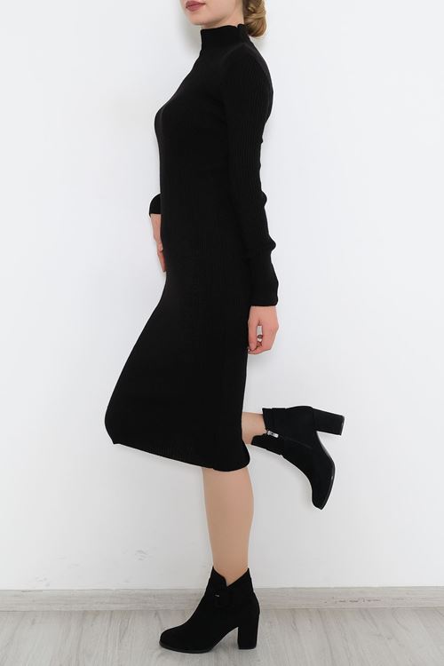 Yarım Balıkçı Elbise Siyah - 10072.1612.