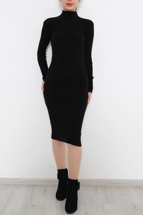 Yarım Balıkçı Elbise Siyah - 10072.1612.