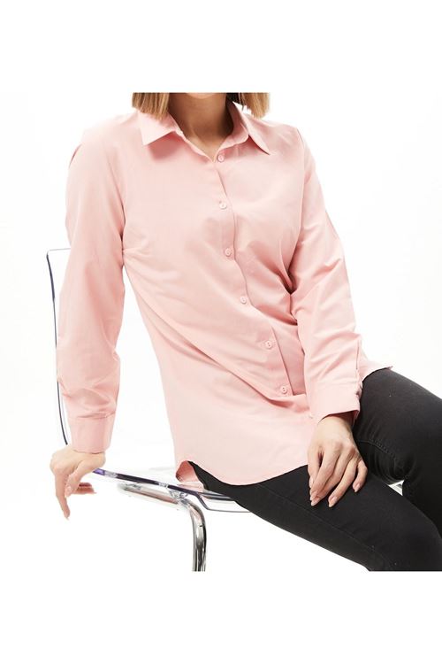 kadın klasik uzun kollu gömlek