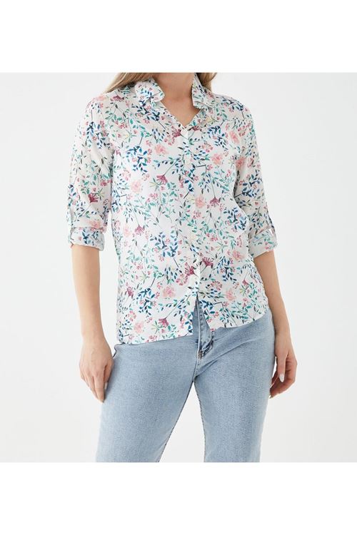 Çiçek Desenli Kadın Gömlek