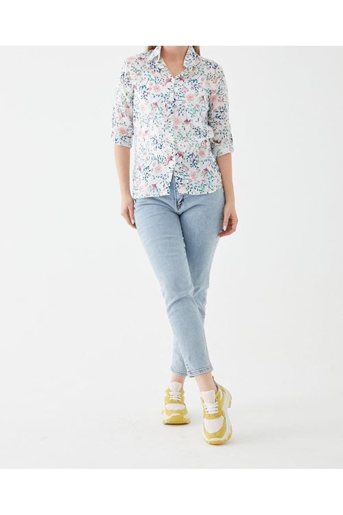 Çiçek Desenli Kadın Gömlek