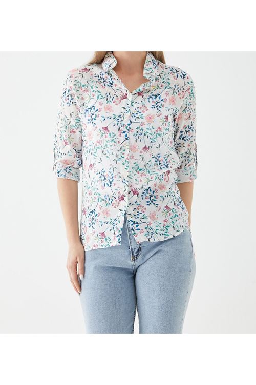 Çiçek Desenli Kadın Gömlek