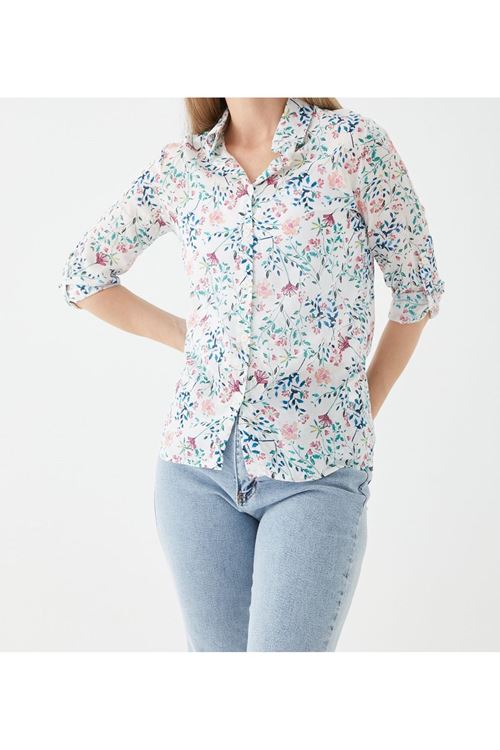 Çiçek Desenli Kadın Gömlek