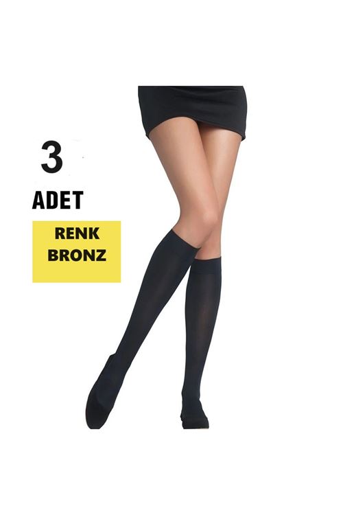 3 Adet Mikro Dizaltı çorap-BRONZ