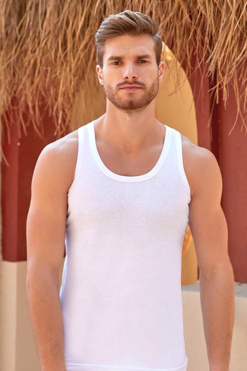 3 Adet Erkek Klasik Atlet-Beyaz